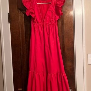 Abercrombie Pink Ruffled Maxi Dress